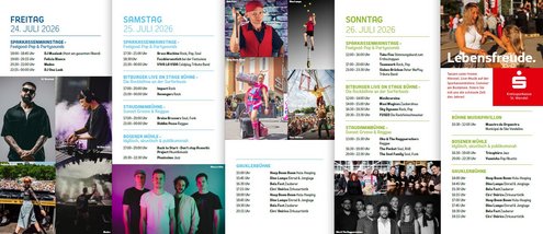 Programm für das Seefest 2026 mit den verschiedenen Bühnen und den Acts